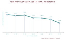 Prevalence Trends by Age: FGM in Iraqi Kurdistan (2011, English)